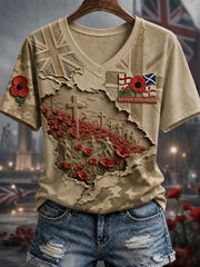 Women's Remembrance Day Lest We Forget short-sleeved T-shirt