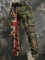 Men's Lest We Forget Camouflage Print Casual Work Trousers