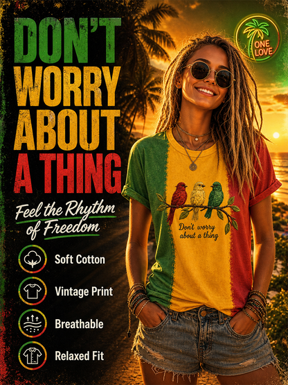 Women's 'Every Little Thing Is Gonna Be Alright' Printed Casual T-Shirt