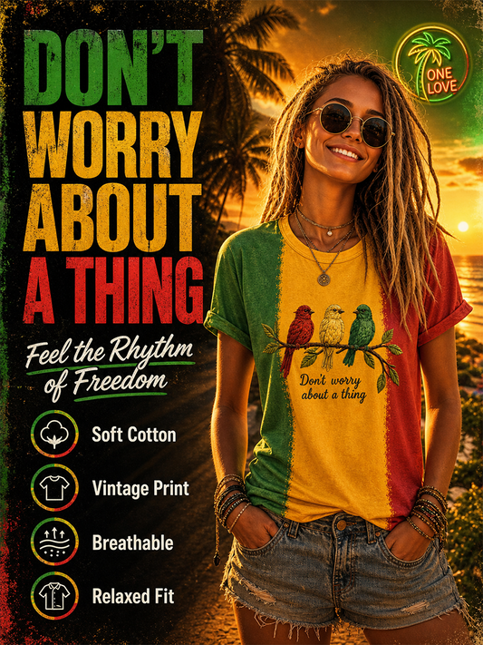 Women's 'Every Little Thing Is Gonna Be Alright' Printed Casual T-Shirt