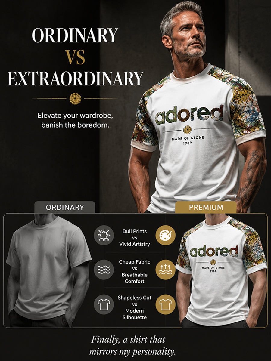 Men's Lemon Roses Music Lover Printed short sleeve t-shirt