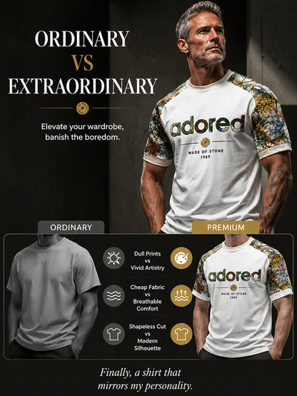 Men's Lemon Roses Music Lover Printed short sleeve t-shirt