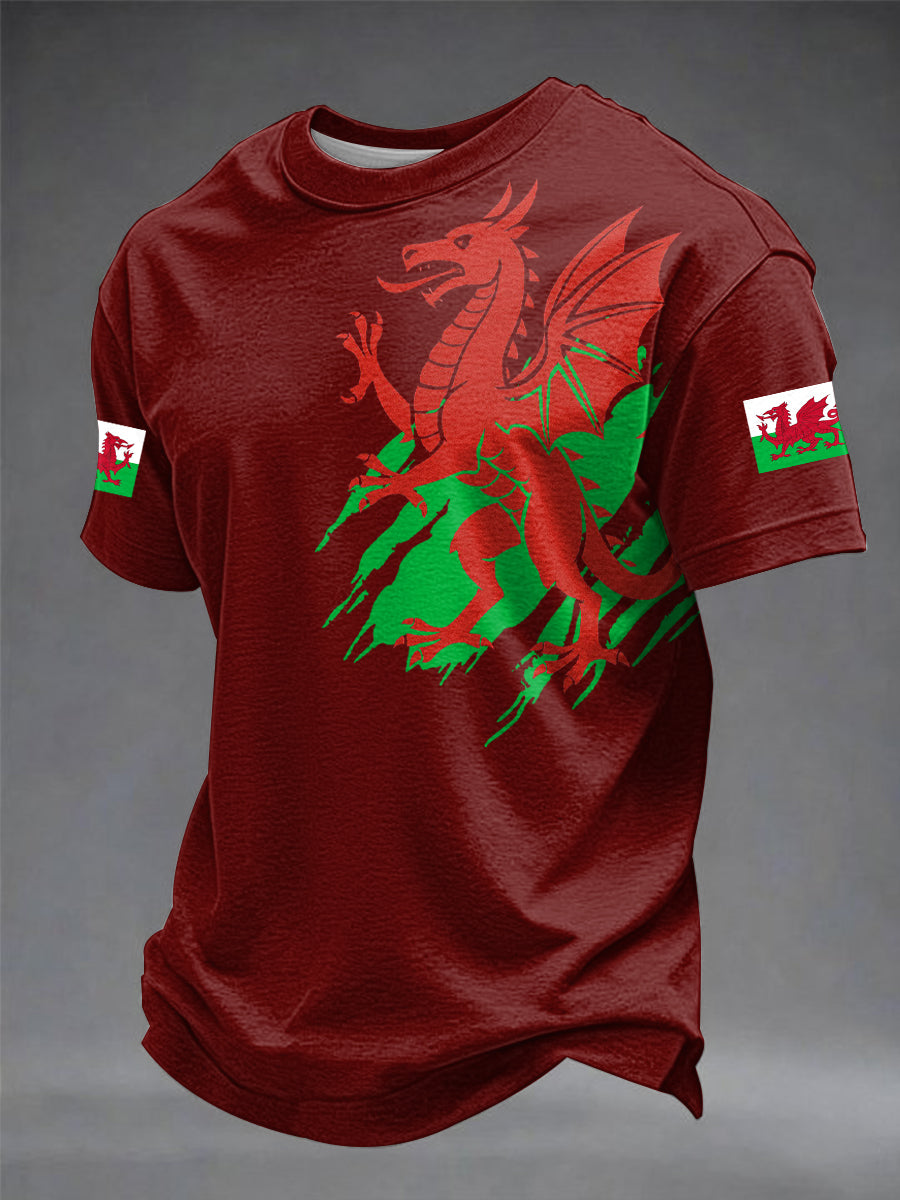Men's Welsh Dragon Printed T-shirt