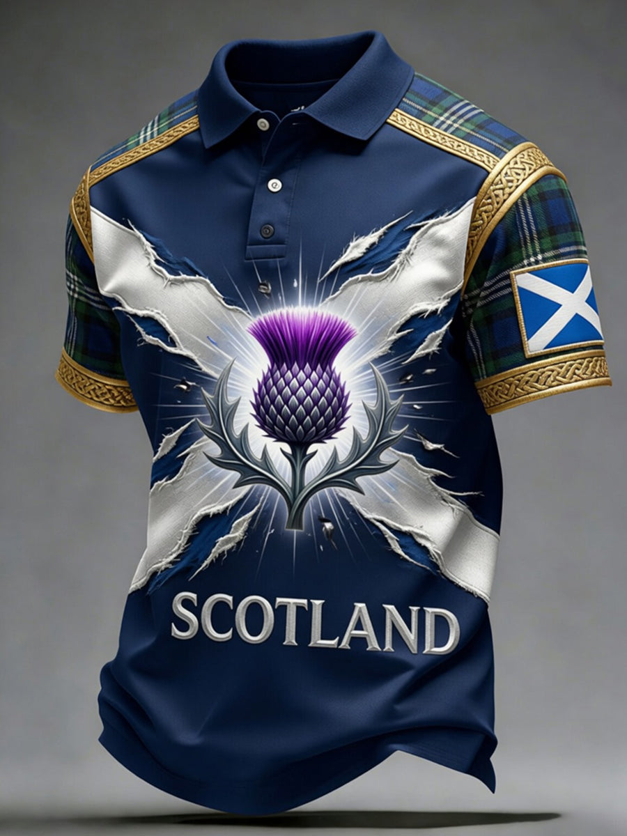 Retro Scottish Football Fan Art Print Casual Jersey