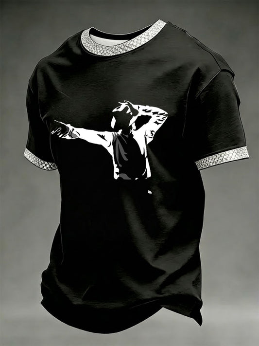 Men's King Of Pop Printed T-shirt