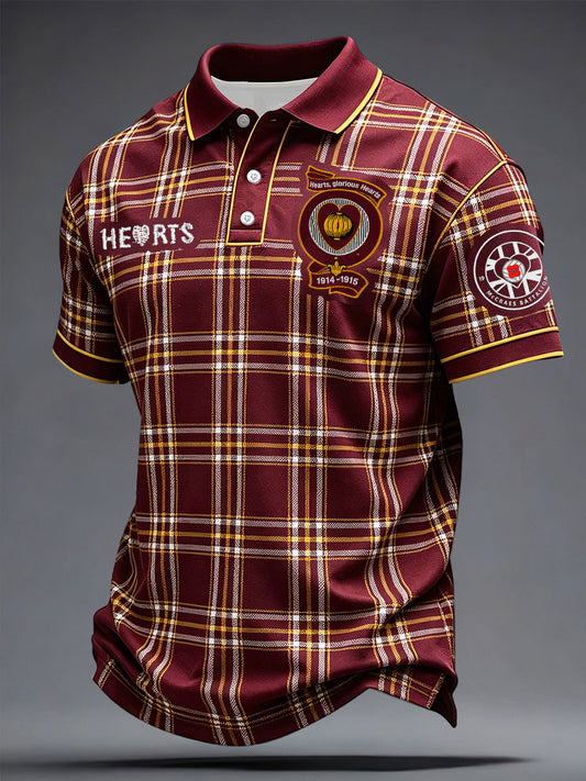 Men's Maroon Hearts Football Lover McCrae's Battalion Printed Casual Tops