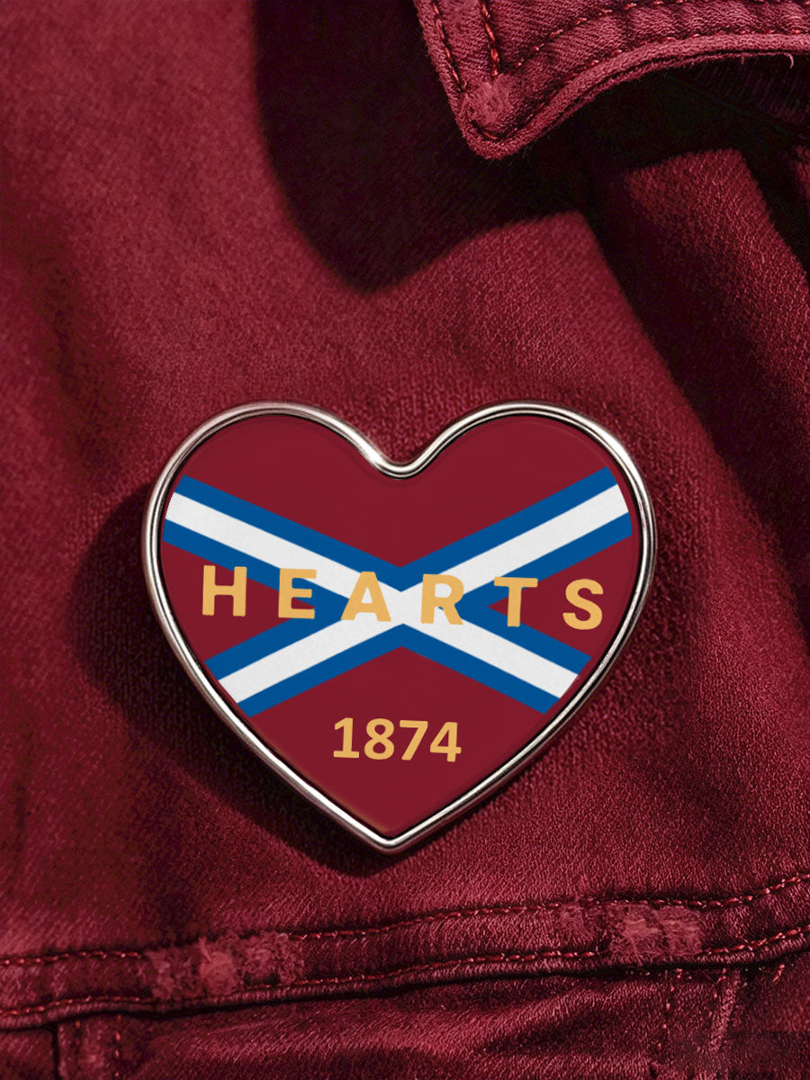 Maroon Hearts Football Lover Printed Pins