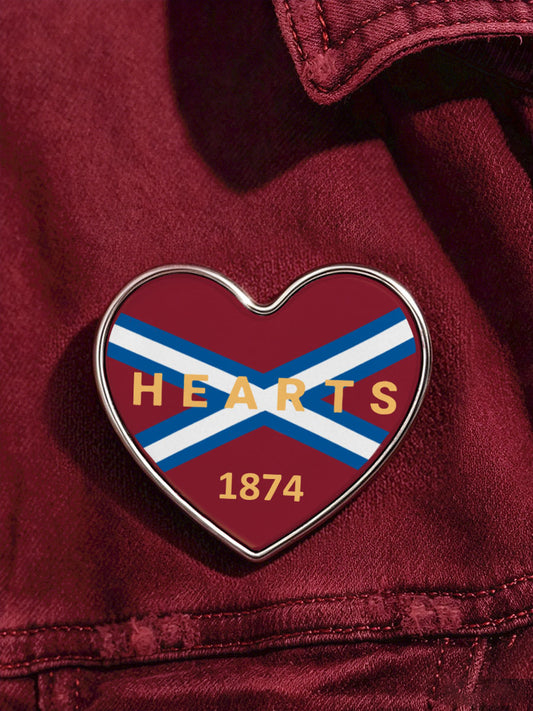 Maroon Hearts Football Lover Printed Pins