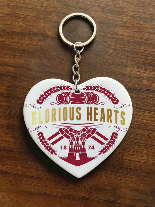 Maroon Hearts Football Lover Printed Keychain