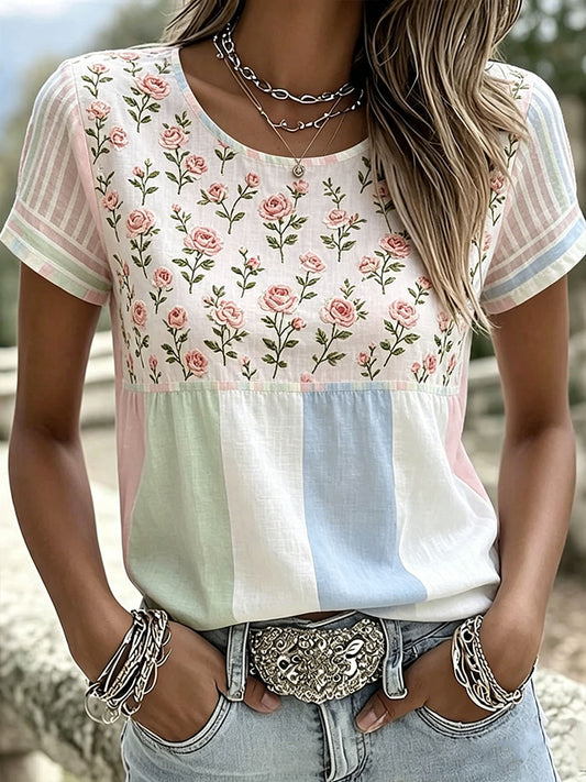 Women's Floral Print Casual T-shirt