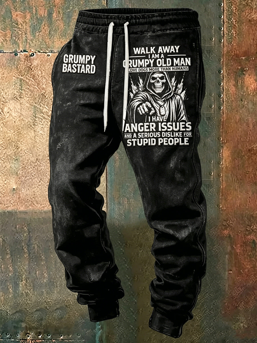 Men's Grumy Man Printed Drawstring Sweatpants