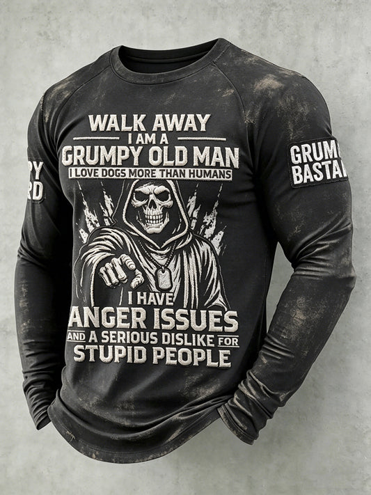 Men's Grumy Man Printed Raglan Sleeve T-shirt