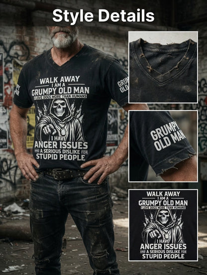 Men's Grumy Man Printed Vintage Fashion Loose Short Sleeve T-Shirt