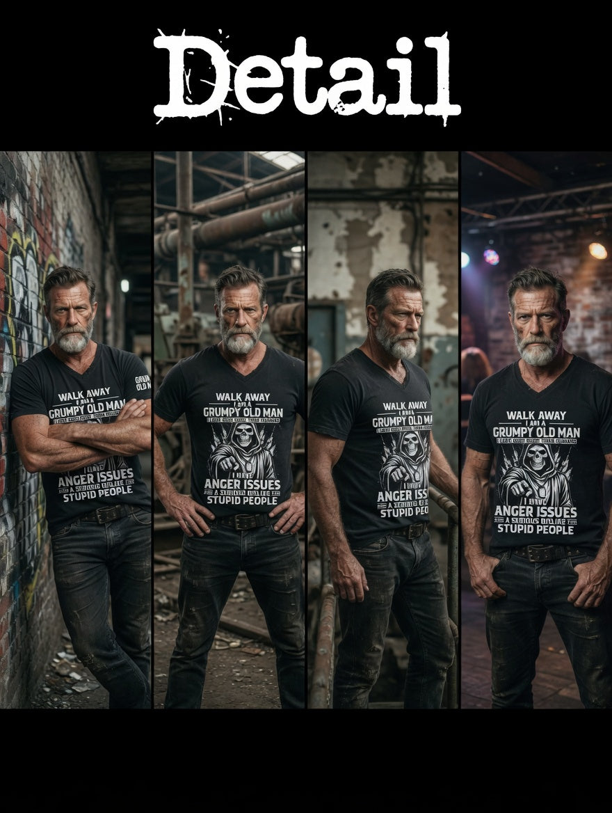 Men's Grumy Man Printed Vintage Fashion Loose Short Sleeve T-Shirt