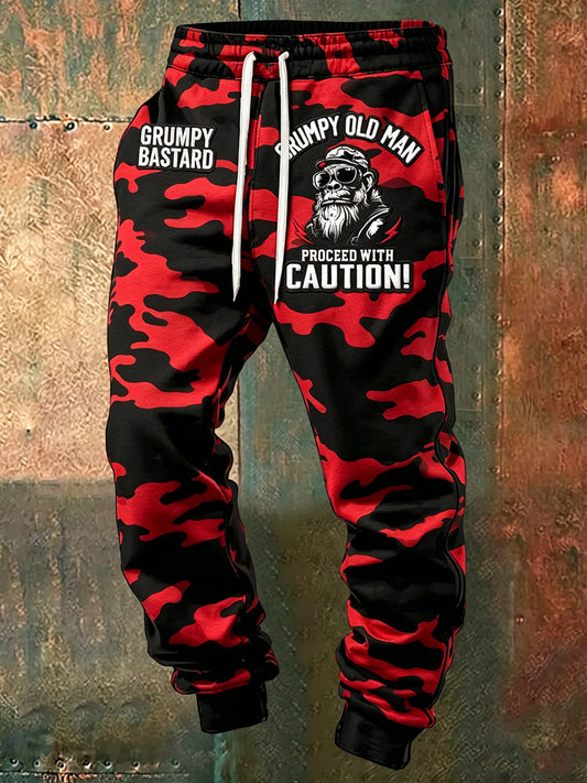 Men's Grumy Man Printed Drawstring Sweatpants