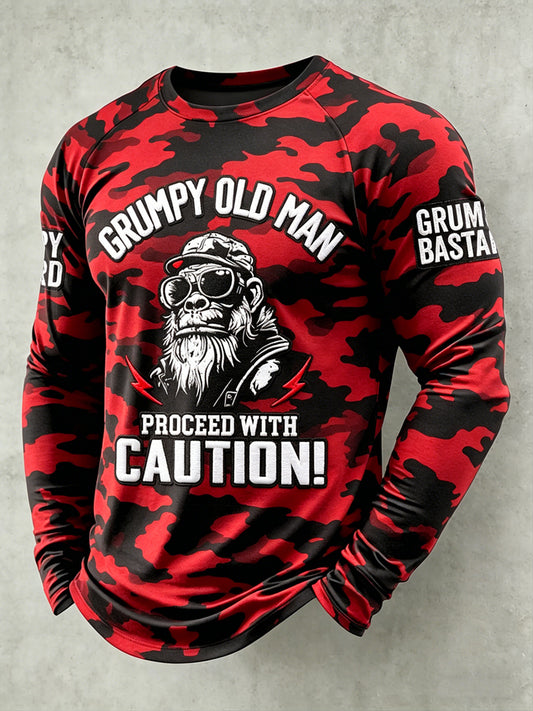 Men's Grumy Man Printed Raglan Sleeve T-shirt