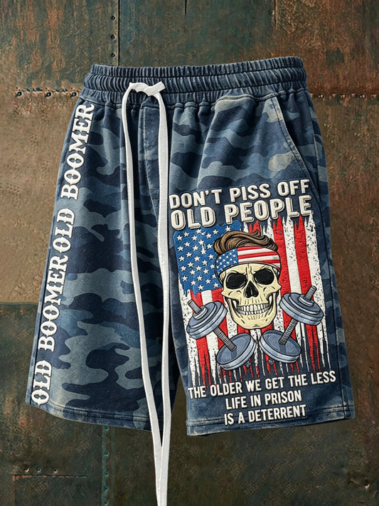 Men's Don't Piss Off Old Peopel Drawstring Shorts