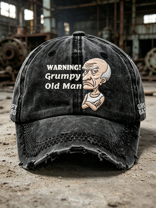 Men's Grumy Old Man Printed Washed Hat