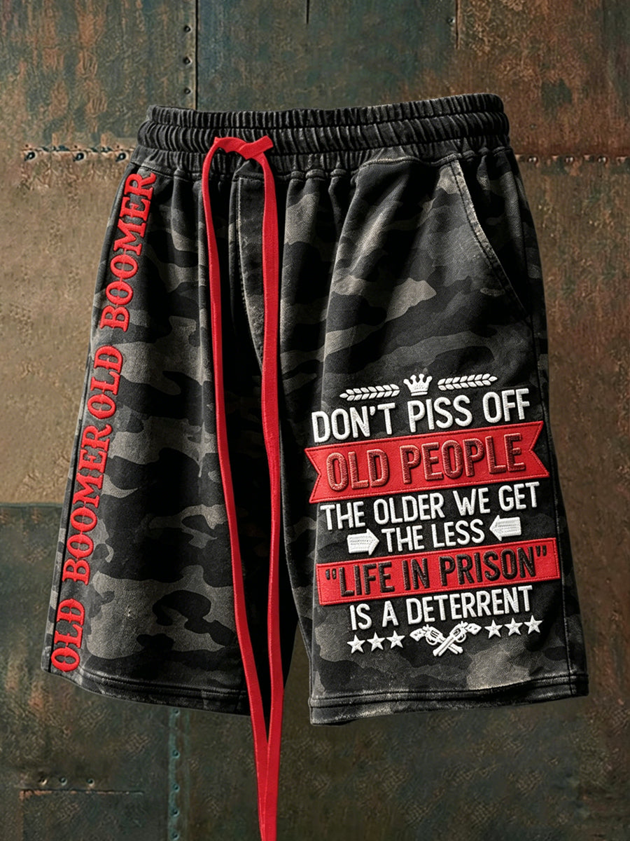 Men's Don't Piss Off Old Peopel Drawstring Shorts