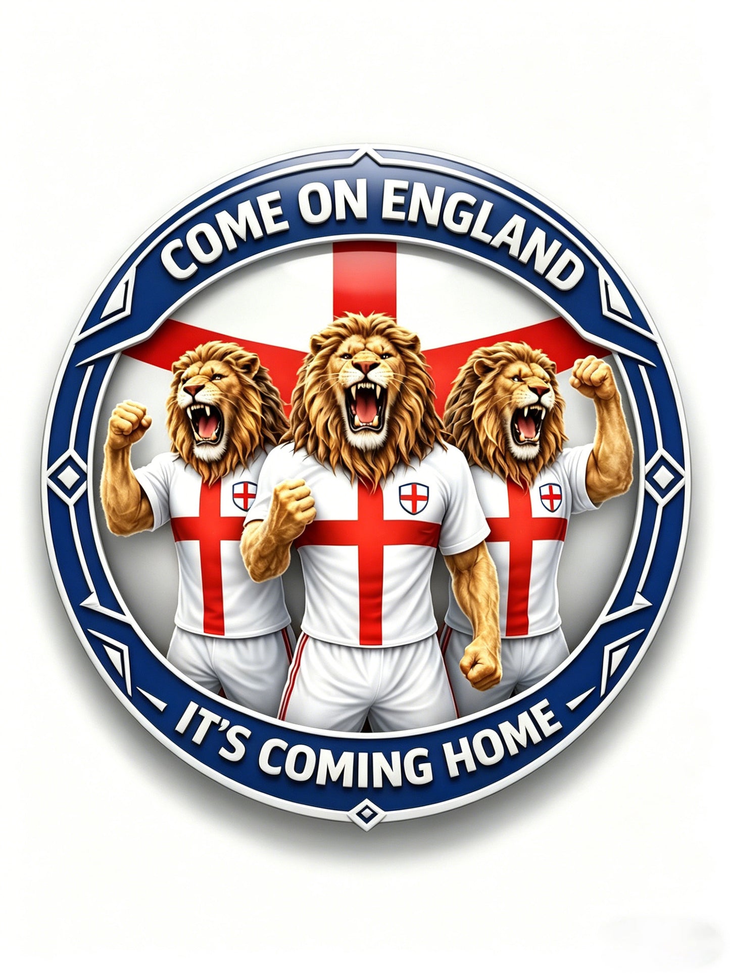 Unisex England Football Match Support Art Print Badge