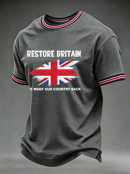 Men's Restore Britain Printed Casual T-Shirt