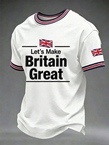 Men's 'Let's Make Britain Great' Printed Casual T-Shirt