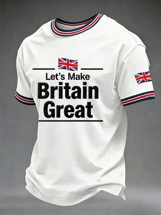 Men's 'Let's Make Britain Great' Printed Casual T-Shirt