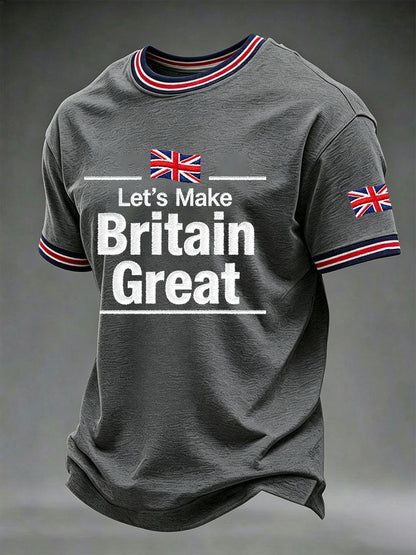Men's 'Let's Make Britain Great' Printed Casual T-Shirt