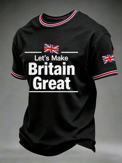 Men's 'Let's Make Britain Great' Printed Casual T-Shirt