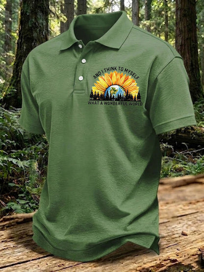 Men's And I Think To Myself What A Wonderful World Print Shirt