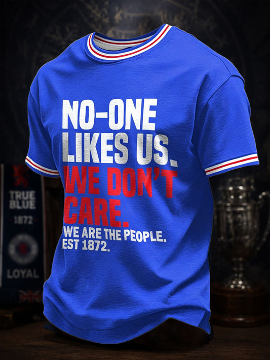 Men's Scotland Football Blue Lover Printed T-shirt