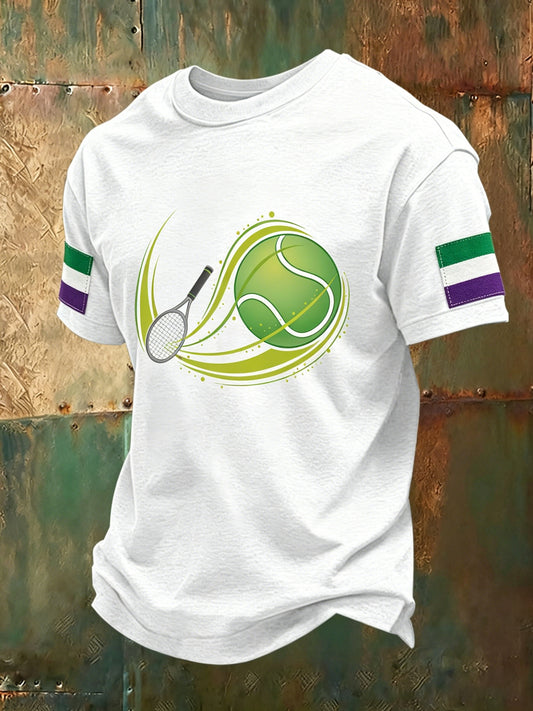 Men's Tennis Art Print Short-Sleeve T-Shirt