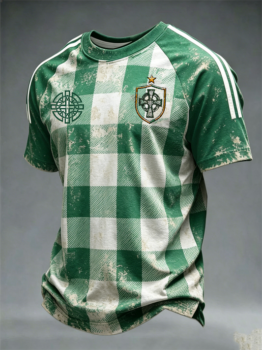 Men's British Football Celtic Print short sleeve t-shirt