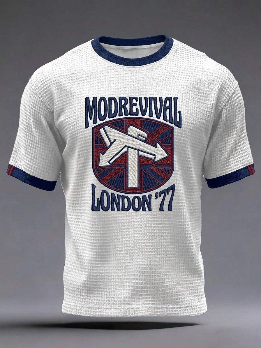 Men's UK Mods Music Lover Printed  Waffle T-shirt