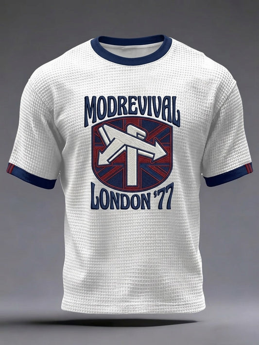 Men's UK Mods Music Lover Printed  Waffle T-shirt