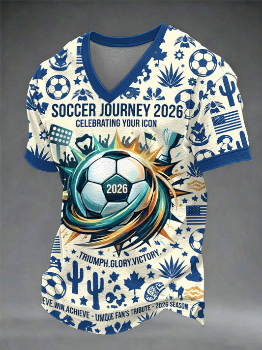 Men's Soccer 2026 Printed Casual T-Shirt