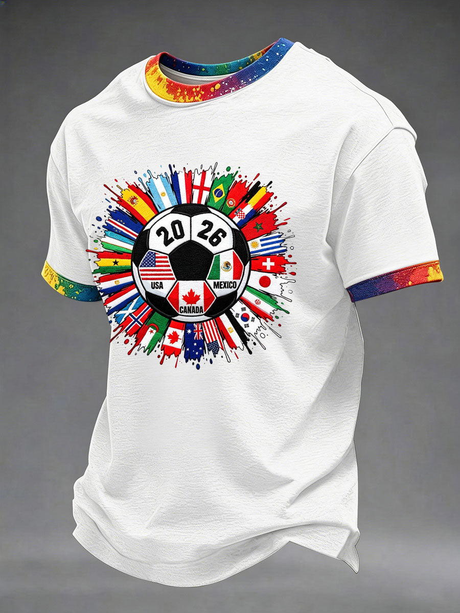Men's Soccer 2026 Printed Casual T-Shirt