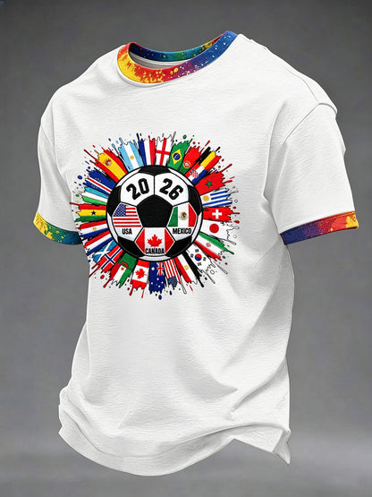 Men's Soccer 2026 Printed Casual T-Shirt