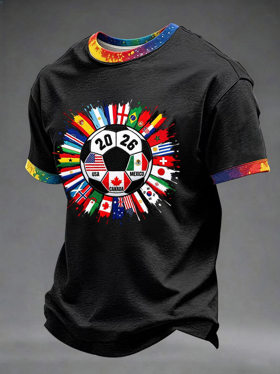 Men's Soccer 2026 Printed Casual T-Shirt