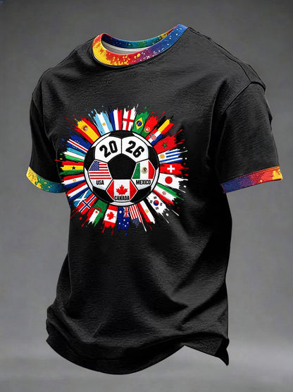 Men's Soccer 2026 Printed Casual T-Shirt