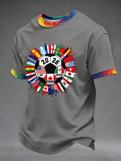 Men's Soccer 2026 Printed Casual T-Shirt