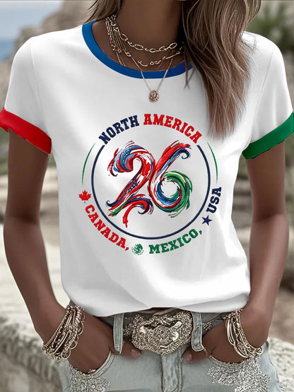 Women's Soccer 2026 Print Casual T-Shirt