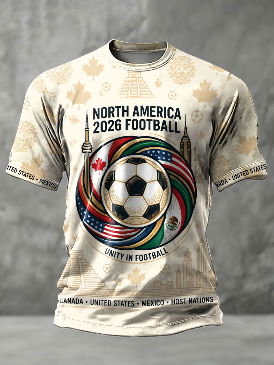 Men's Soccer 2026 Printed Casual T-Shirt