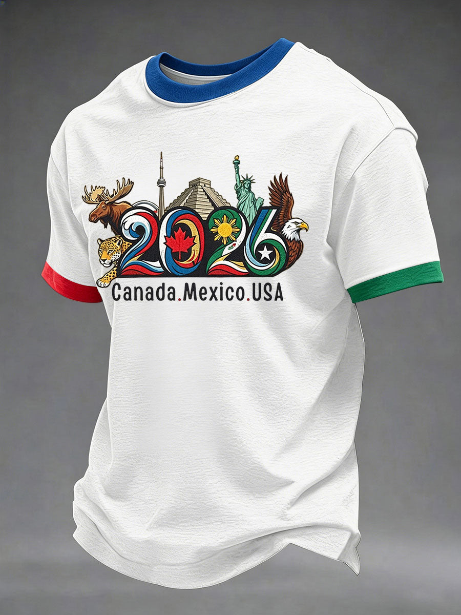 Men's Soccer 2026 Printed Casual T-Shirt