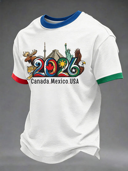 Men's Soccer 2026 Printed Casual T-Shirt