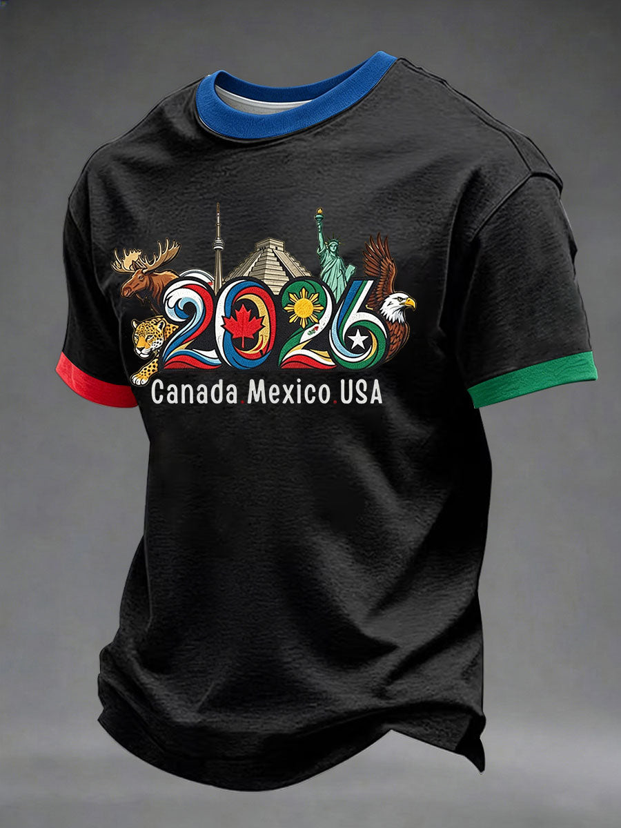 Men's Soccer 2026 Printed Casual T-Shirt