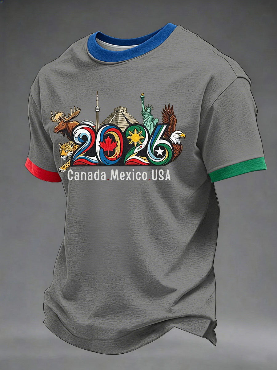 Men's Soccer 2026 Printed Casual T-Shirt