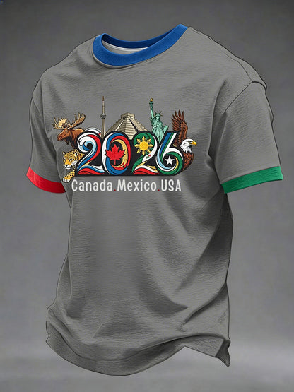 Men's Soccer 2026 Printed Casual T-Shirt