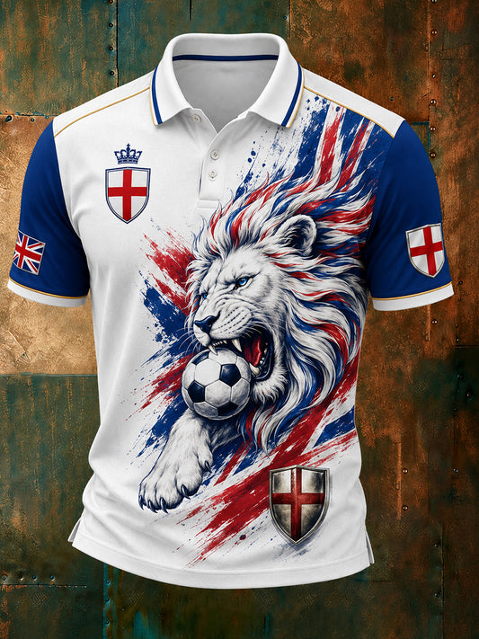 Retro England football fan art print casual jersey