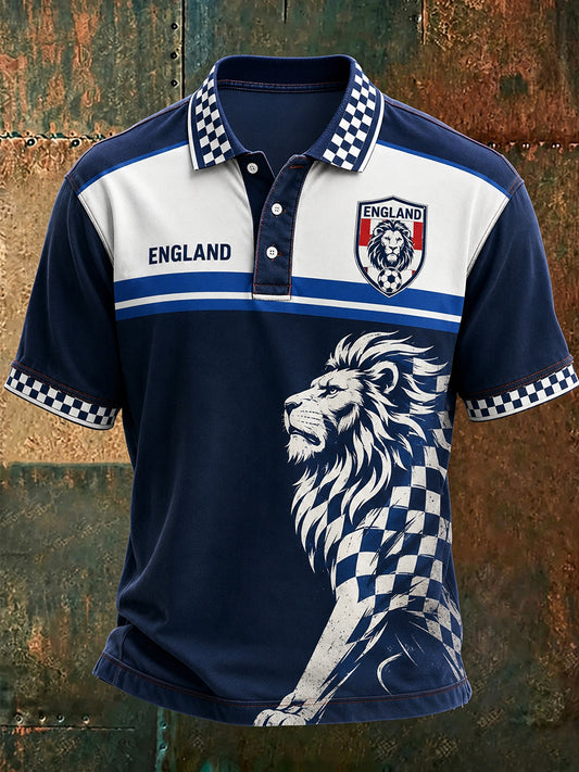 Retro England football fan art print casual jersey